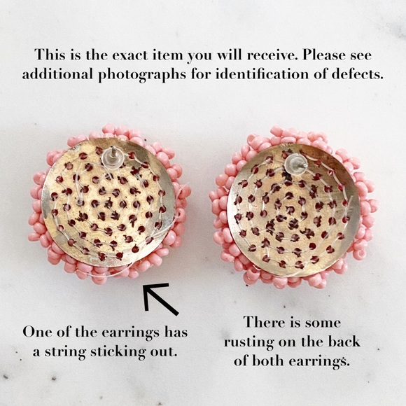 🆑 "Clémence" Earrings || Rose Pink Beaded - Picture 5 of 11